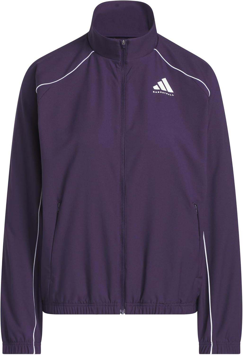 image:imageadidas Womens Crazylite Woven Basketball JacketAurora PlumWhite
