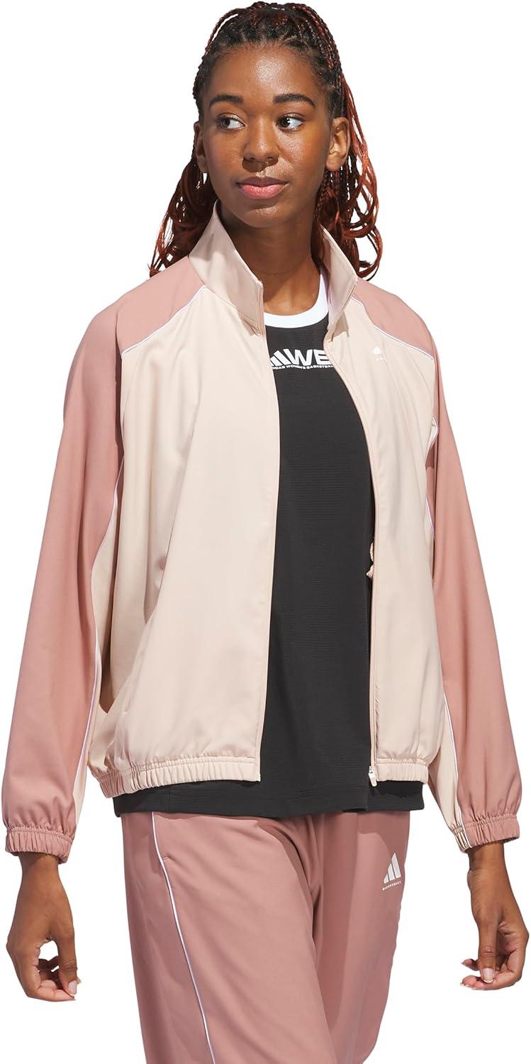 image:imageadidas Womens Crazylite Woven Basketball JacketHalo BlushWarm Clay