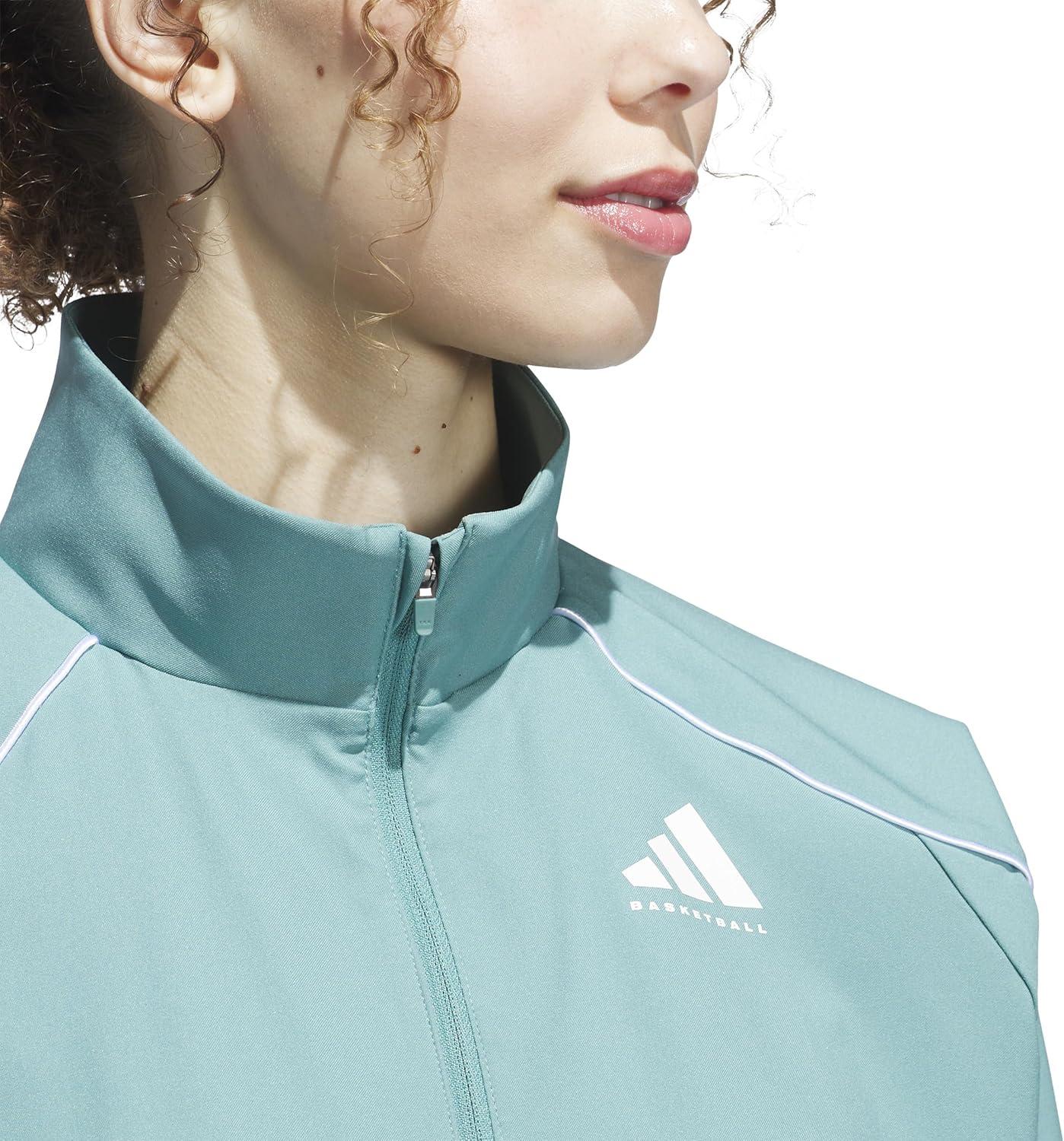 image:imageadidas Womens Crazylite Woven Basketball JacketPowder TealWhite
