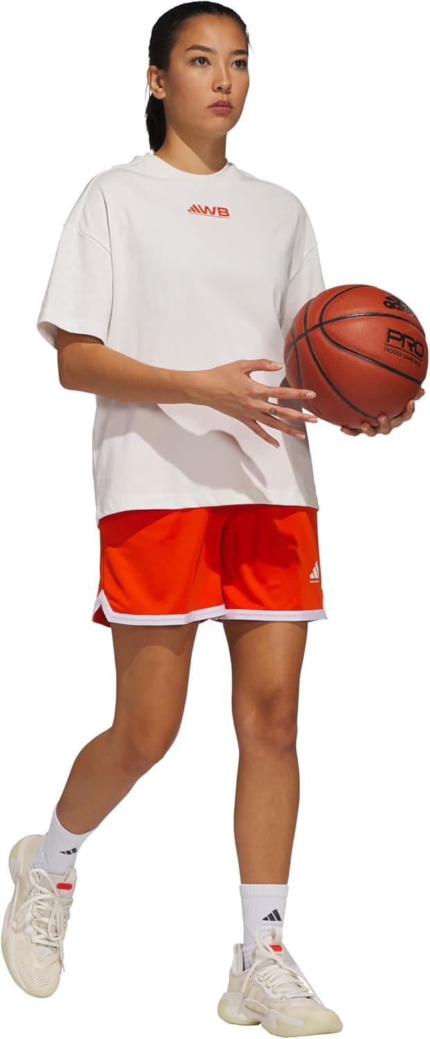 image:imageadidas Womens Select Mesh Basketball ShortsCollegiate OrangeWhite