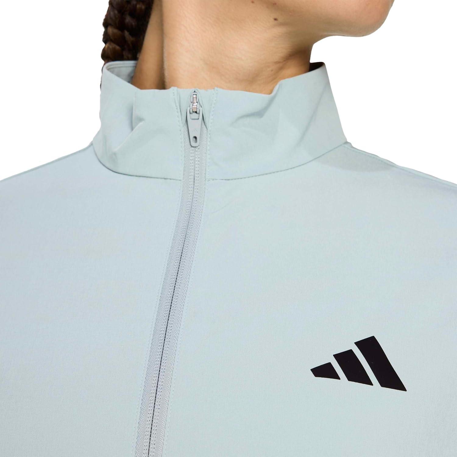 image:imageadidas Womens Train Essentials 3stripes Woven Warm Up JacketWonder SageWhite