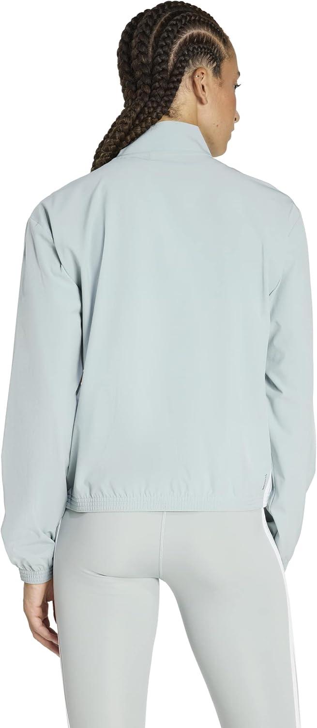 image:imageadidas Womens Train Essentials 3stripes Woven Warm Up JacketWonder SageWhite