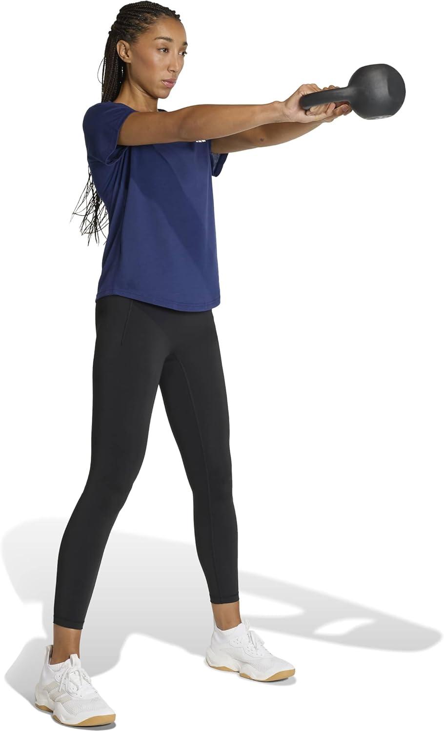 image:imageadidas Womens Workout Essentials Minimal Scoop Neck TShirtDark Blue