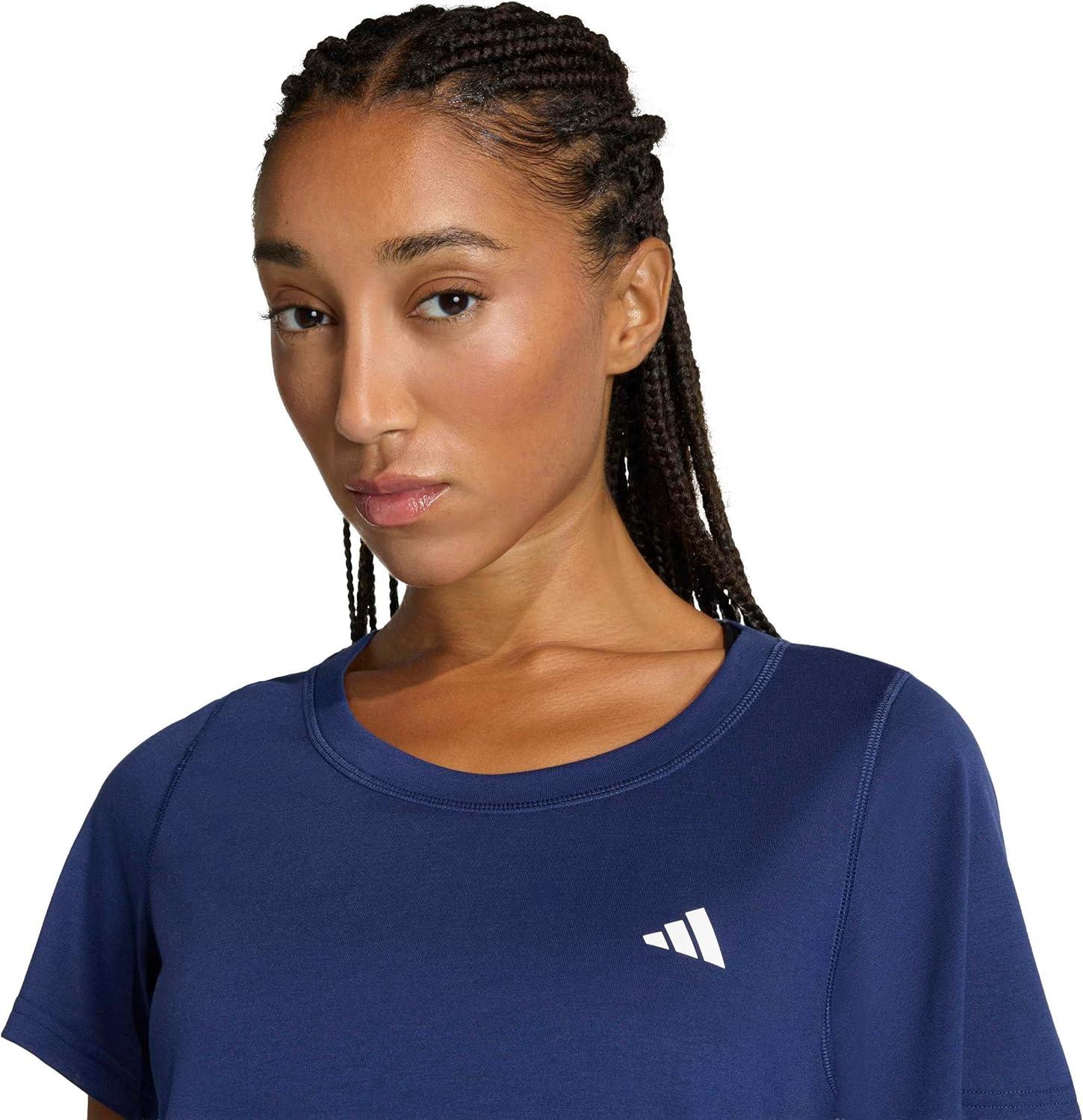 image:imageadidas Womens Workout Essentials Minimal Scoop Neck TShirtDark Blue