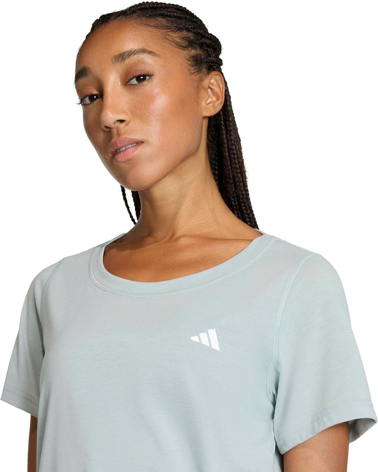 image:imageadidas Womens Workout Essentials Minimal Scoop Neck TShirtWonder Sage