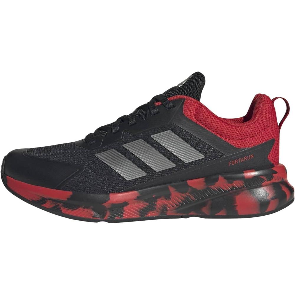 image:imageadidas Kids Fortarun 40BlackIron MetallicBetter Scarlet