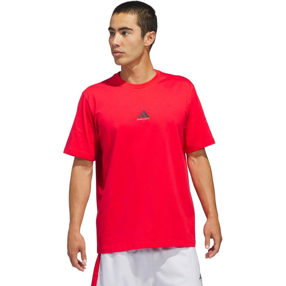 image:imageadidas Mens Basketball Foundation TShirtPure Ruby