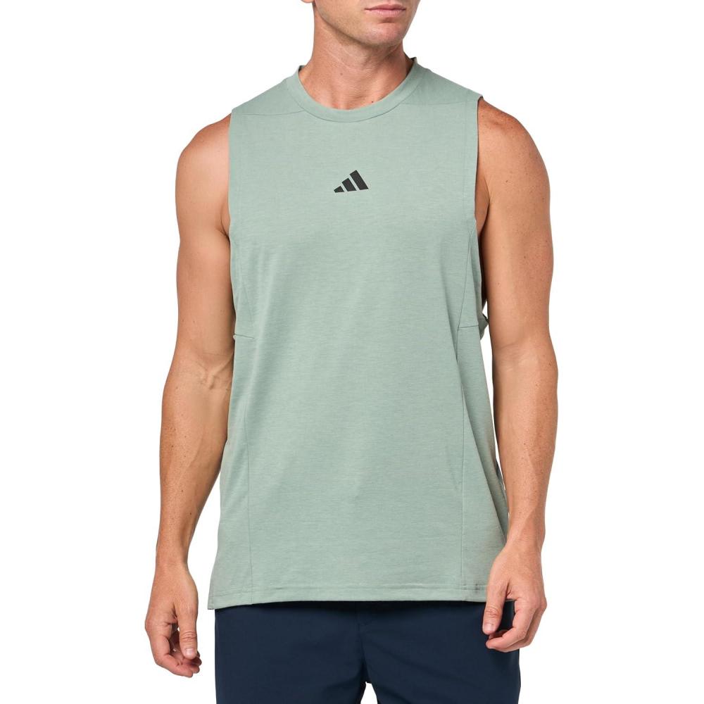 image:imageadidas Mens Designed for Training Workout Tank TopSilver Green