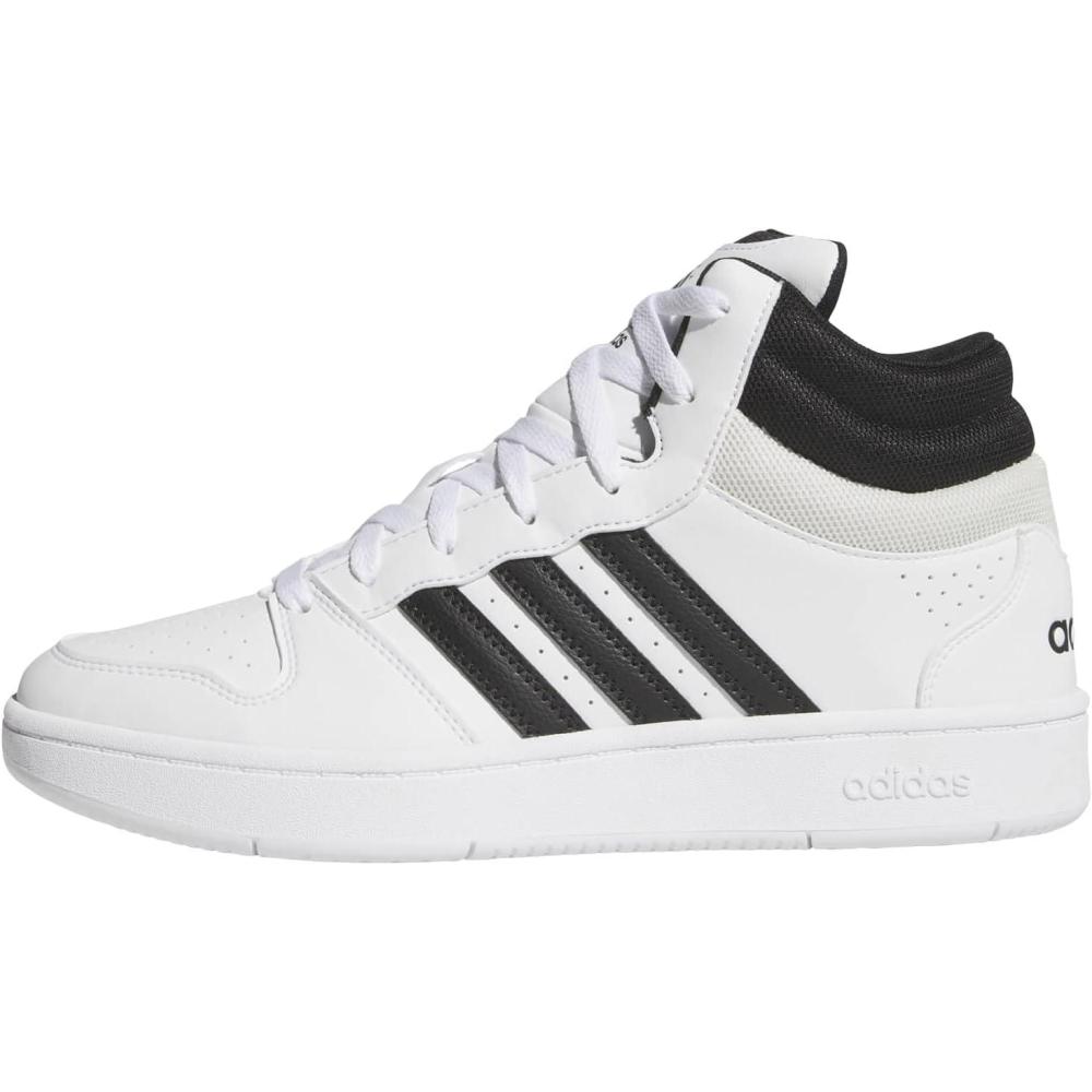 image:imageadidas Unisex Adult Hoops Classic Mid TopWhiteBlackOrbit Grey
