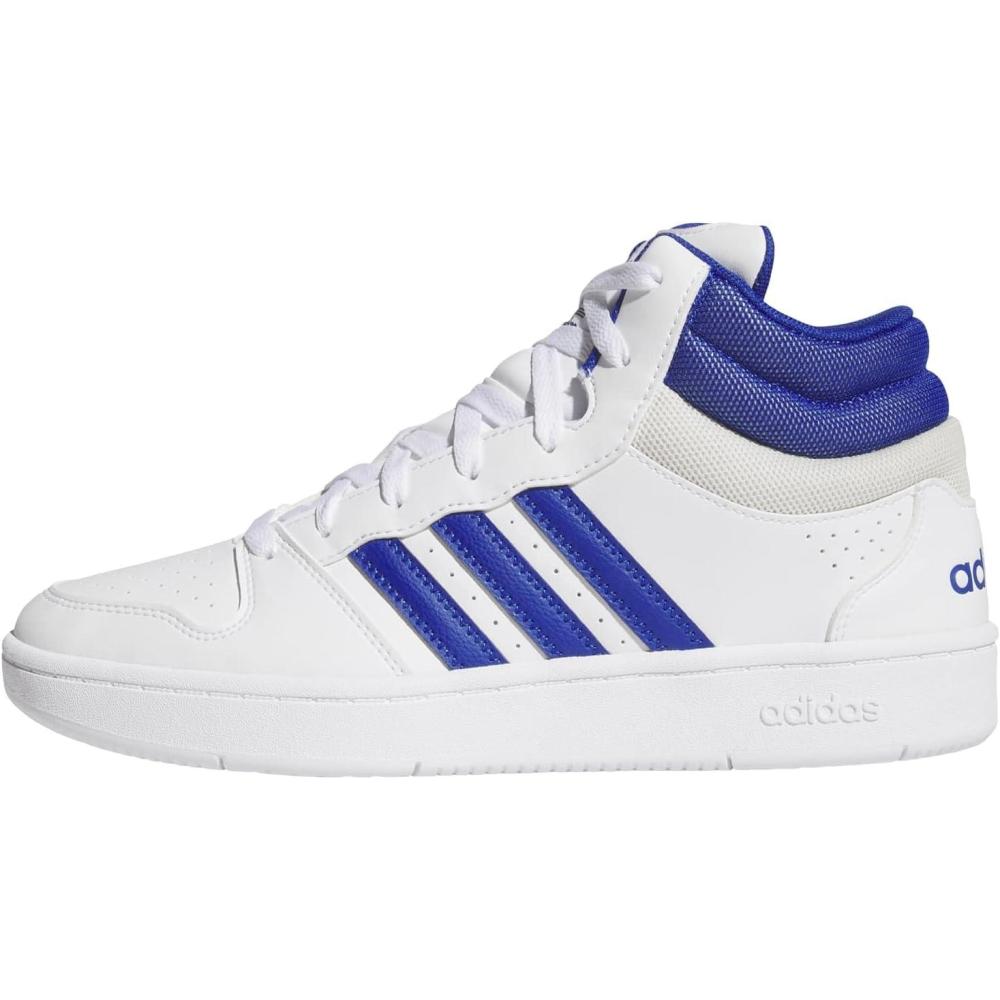 image:imageadidas Unisex Adult Hoops Classic Mid TopWhiteTeam Royal BlueOrbit Grey