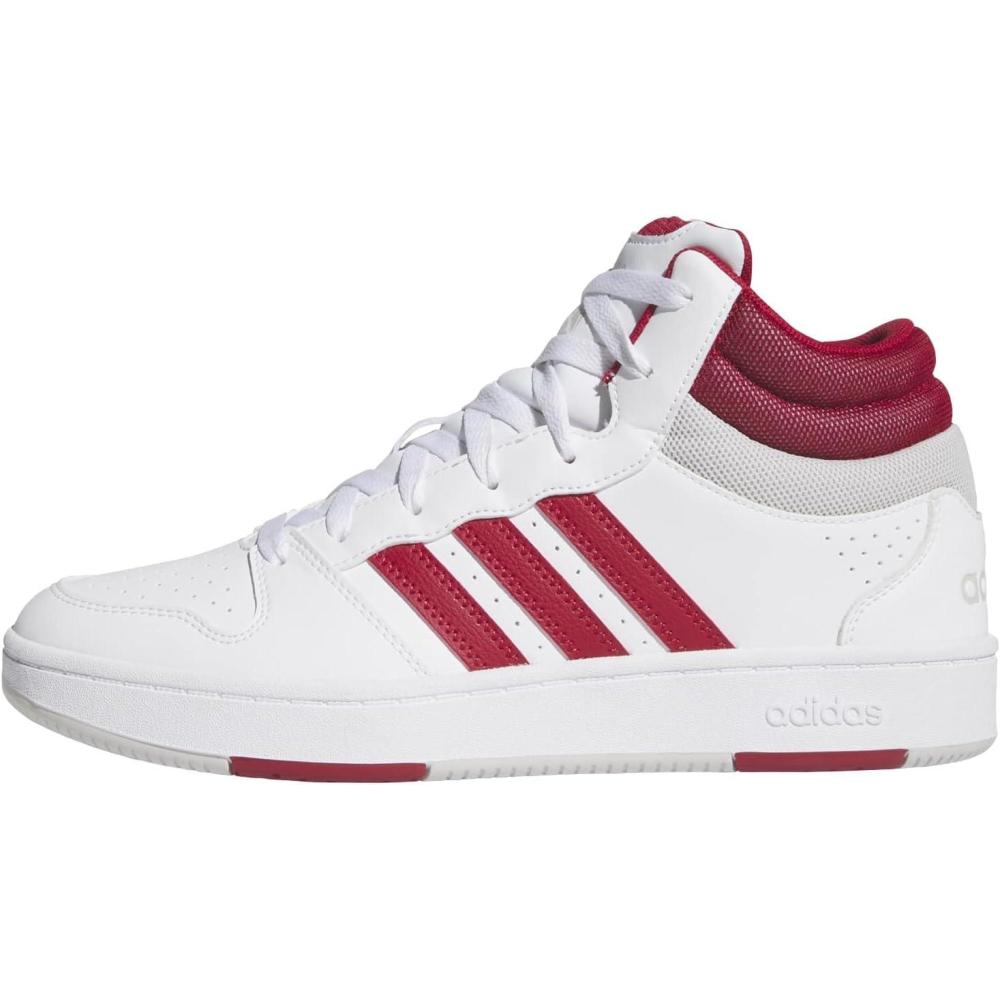 image:imageadidas Unisex Adult Hoops Classic Mid TopWhiteTeam Victory RedGrey