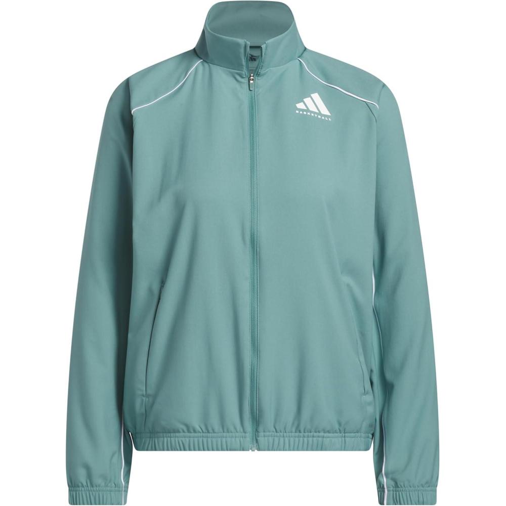 image:imageadidas Womens Crazylite Woven Basketball JacketPowder TealWhite