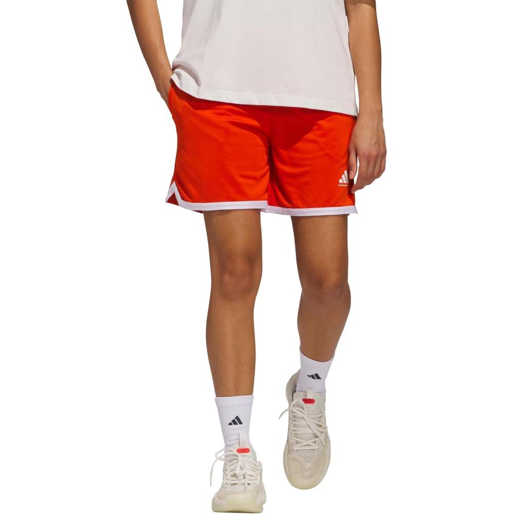 image:imageadidas Womens Select Mesh Basketball ShortsCollegiate OrangeWhite
