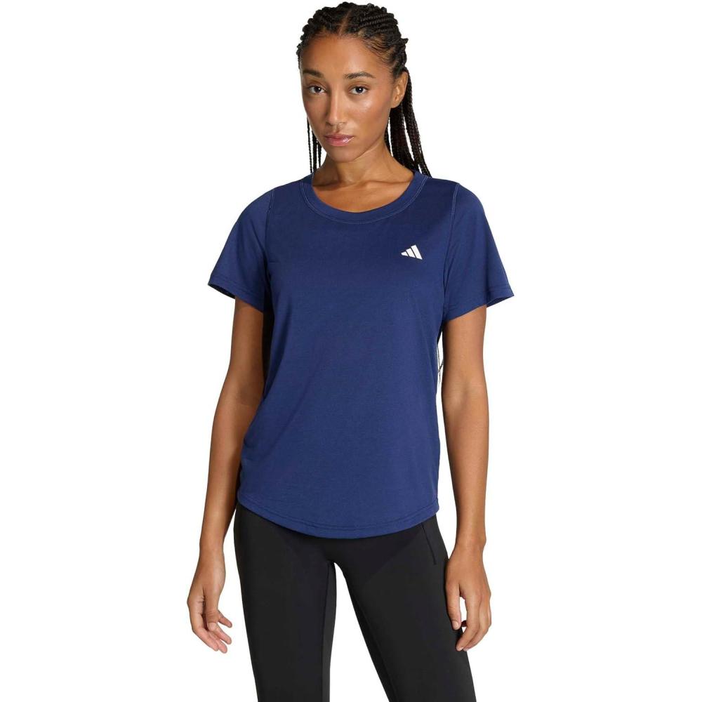 image:imageadidas Womens Workout Essentials Minimal Scoop Neck TShirtDark Blue