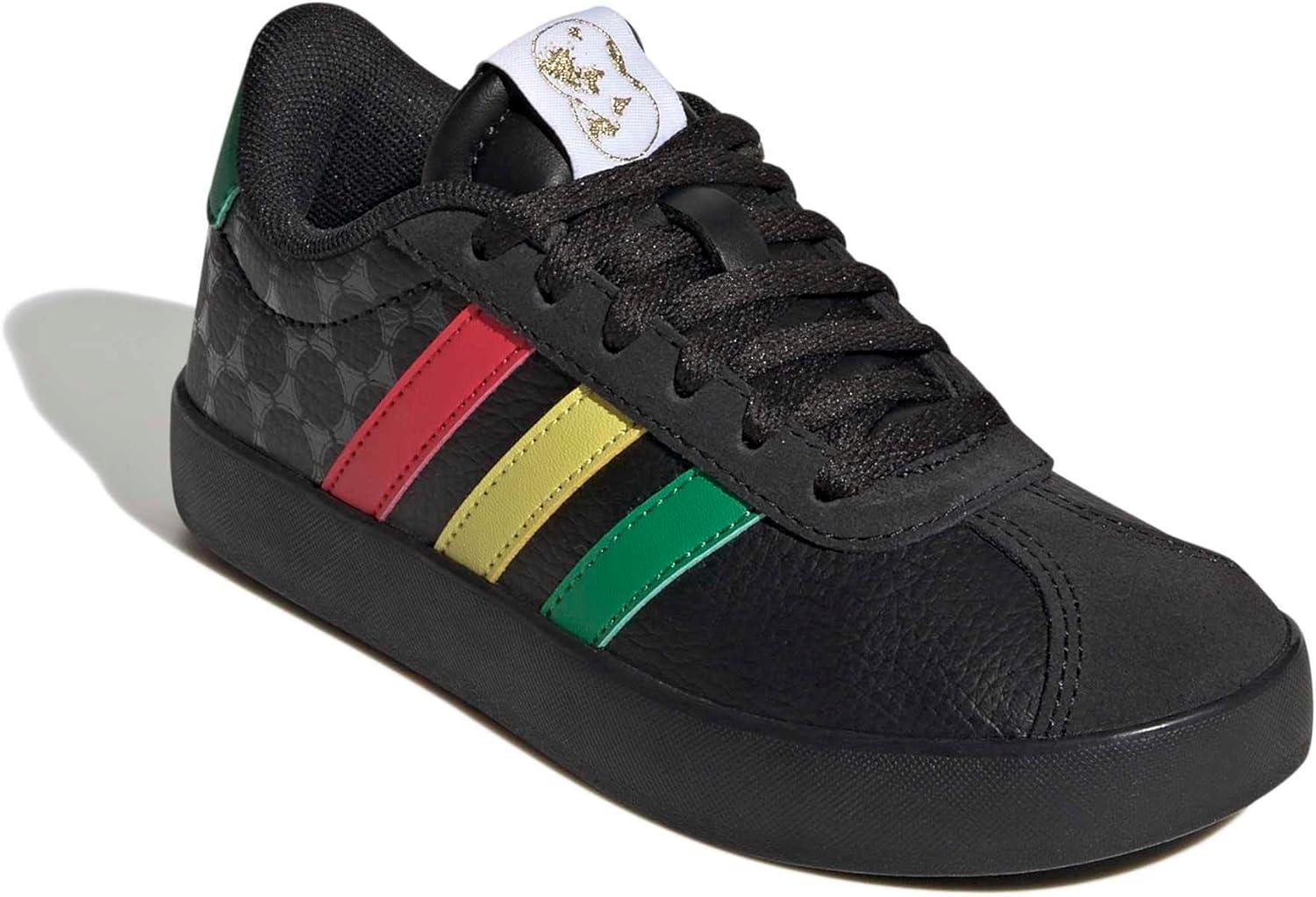 image:imageadidas Kids VL Court 30 ShoeBlackGreenPure Ruby