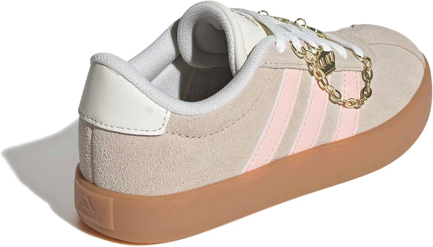 image:imageadidas Kids VL Court 30 ShoeCrystal LinenBlush PinkOff White