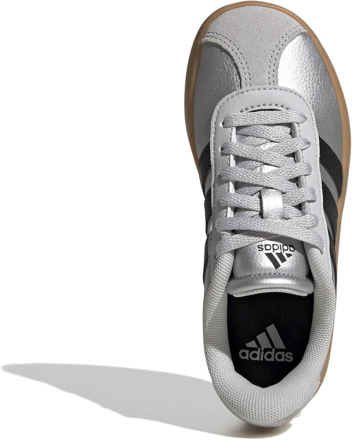 image:imageadidas Kids VL Court 30 ShoeSilver MetallicBlackLgh Solid Grey