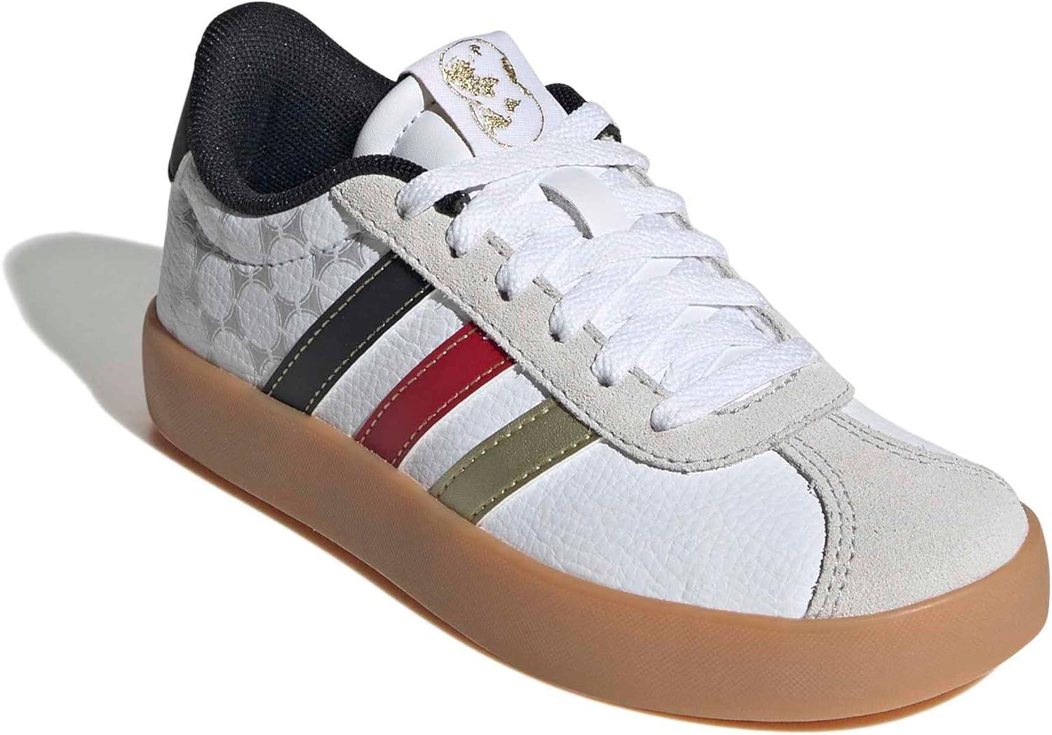 image:imageadidas Kids VL Court 30 ShoeWhiteBlackGold Metallic