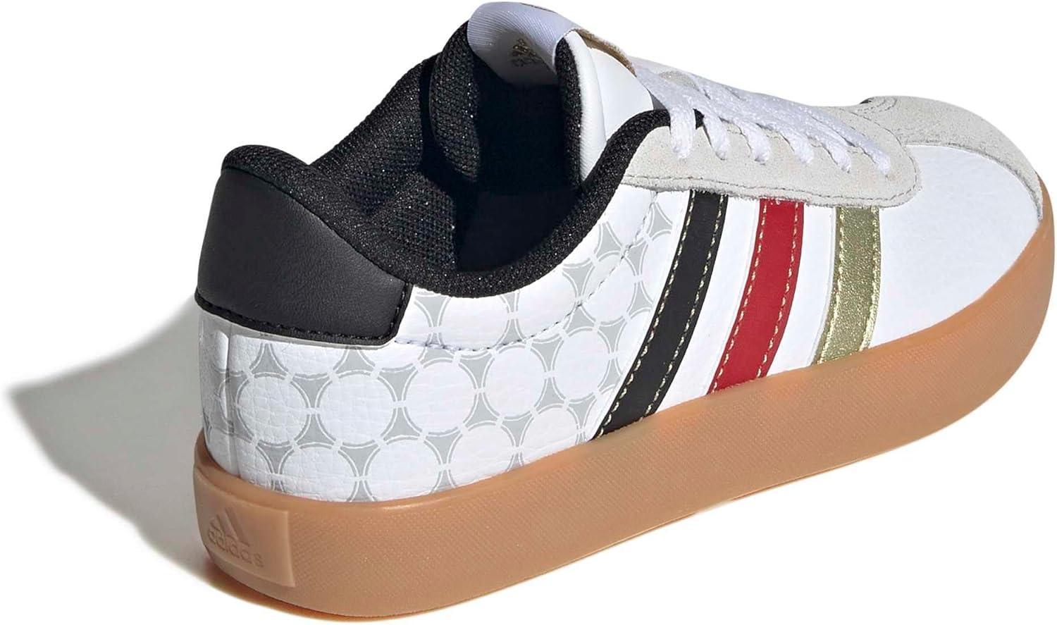 image:imageadidas Kids VL Court 30 ShoeWhiteBlackGold Metallic