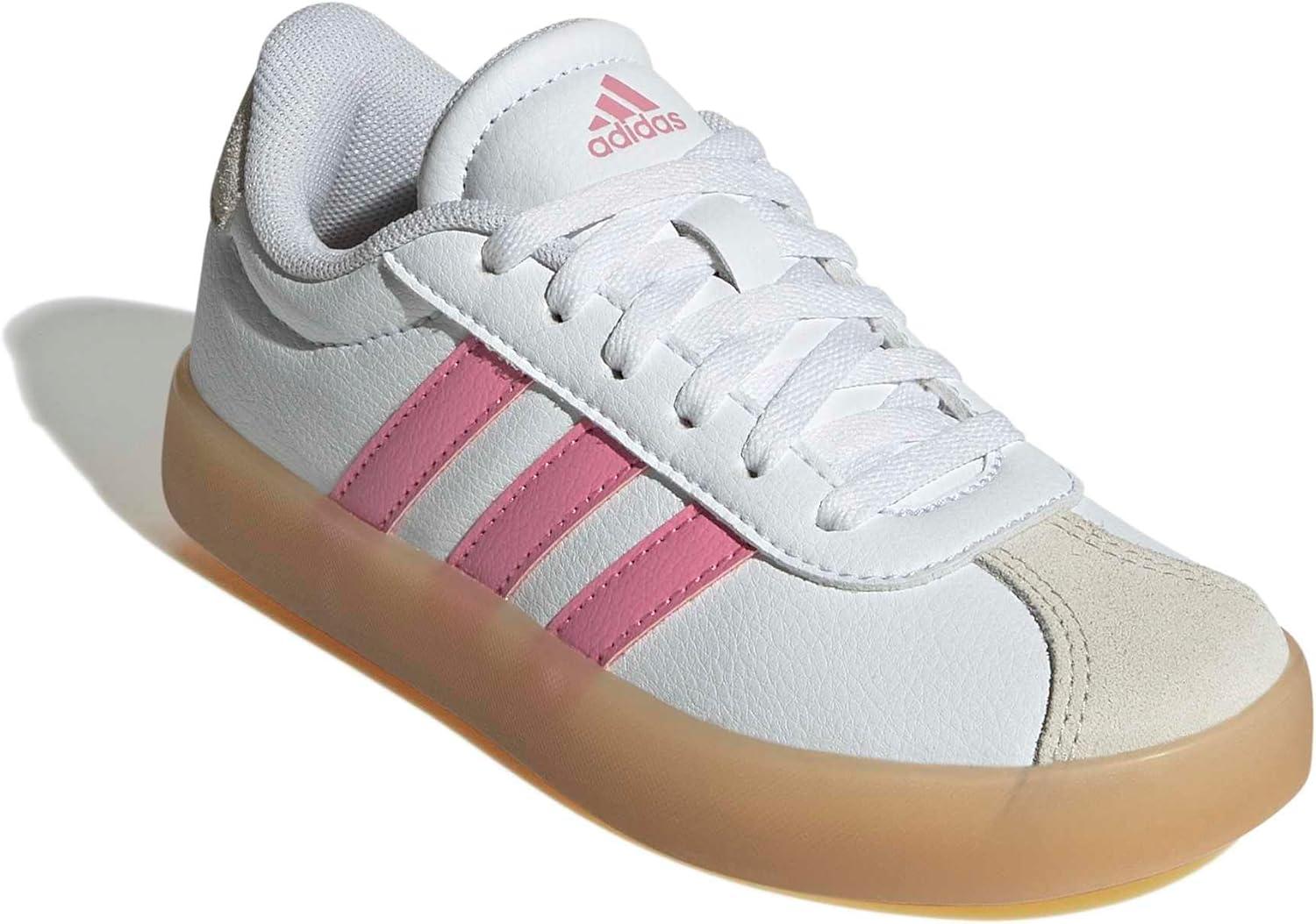image:imageadidas Kids VL Court 30 ShoeWhiteBliss PinkAlumina