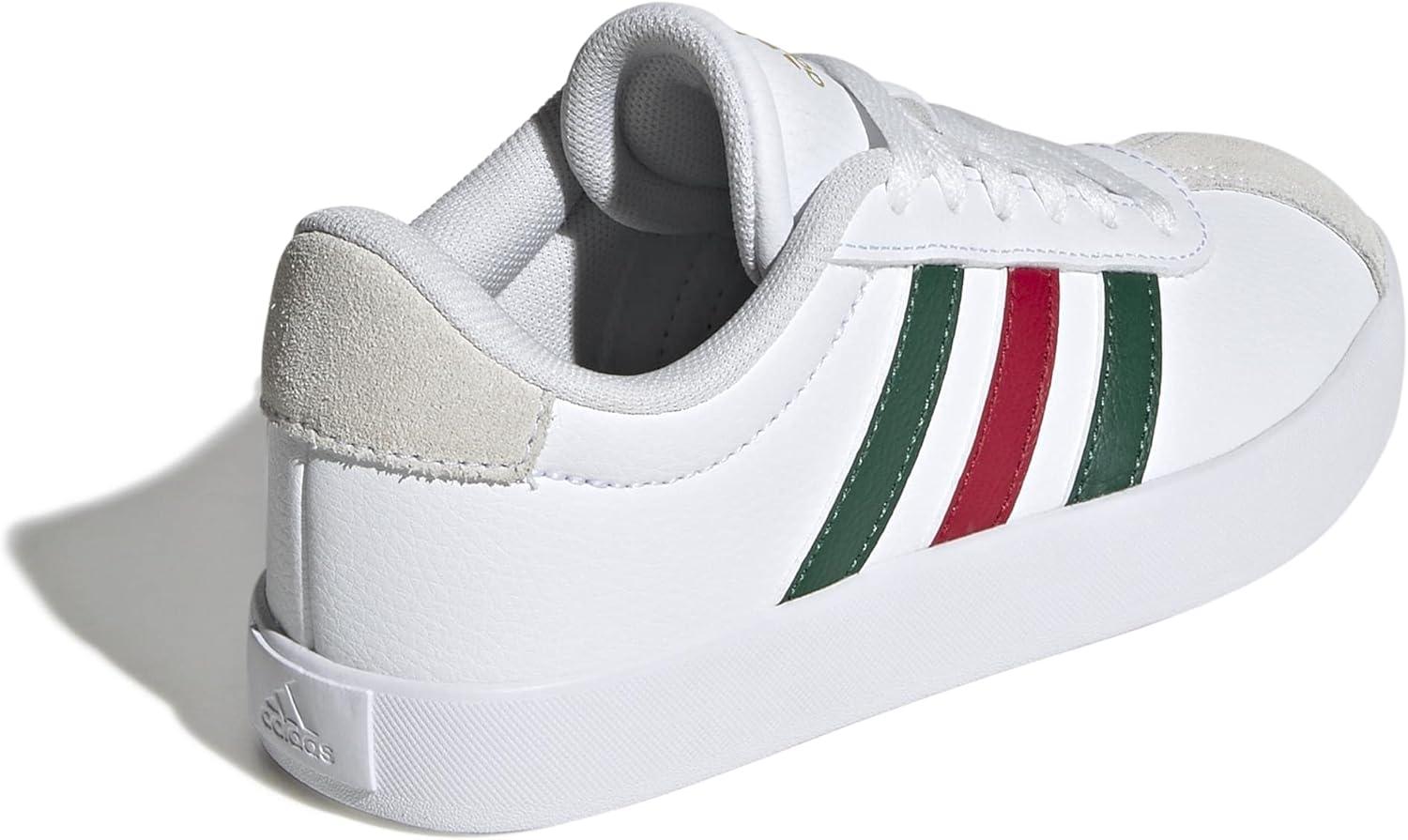 image:imageadidas Kids VL Court 30 ShoeWhiteDark GreenPower Red