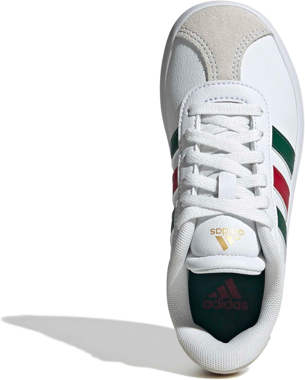 image:imageadidas Kids VL Court 30 ShoeWhiteDark GreenPower Red