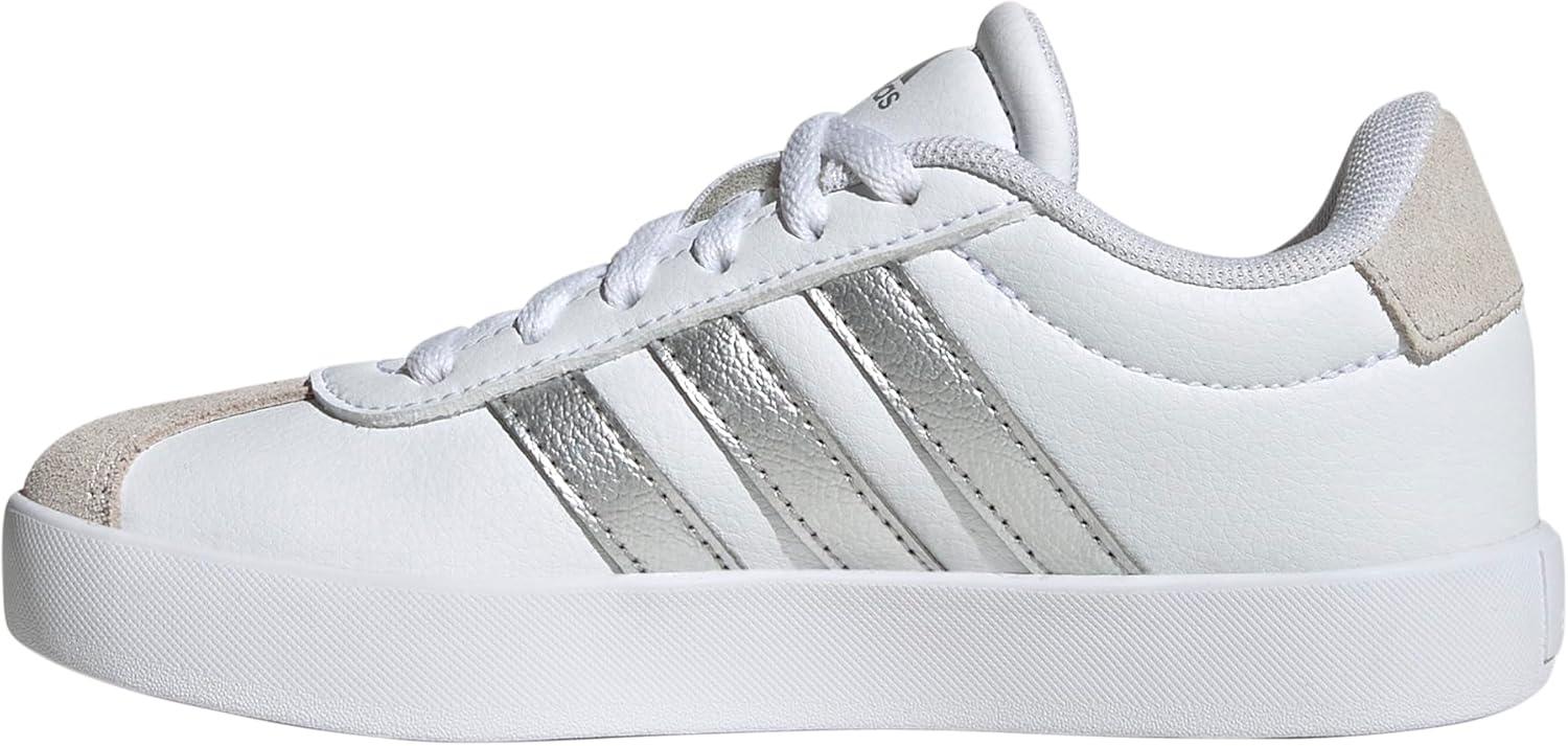 image:imageadidas Kids VL Court 30 ShoeWhiteSilver MetallicGrey