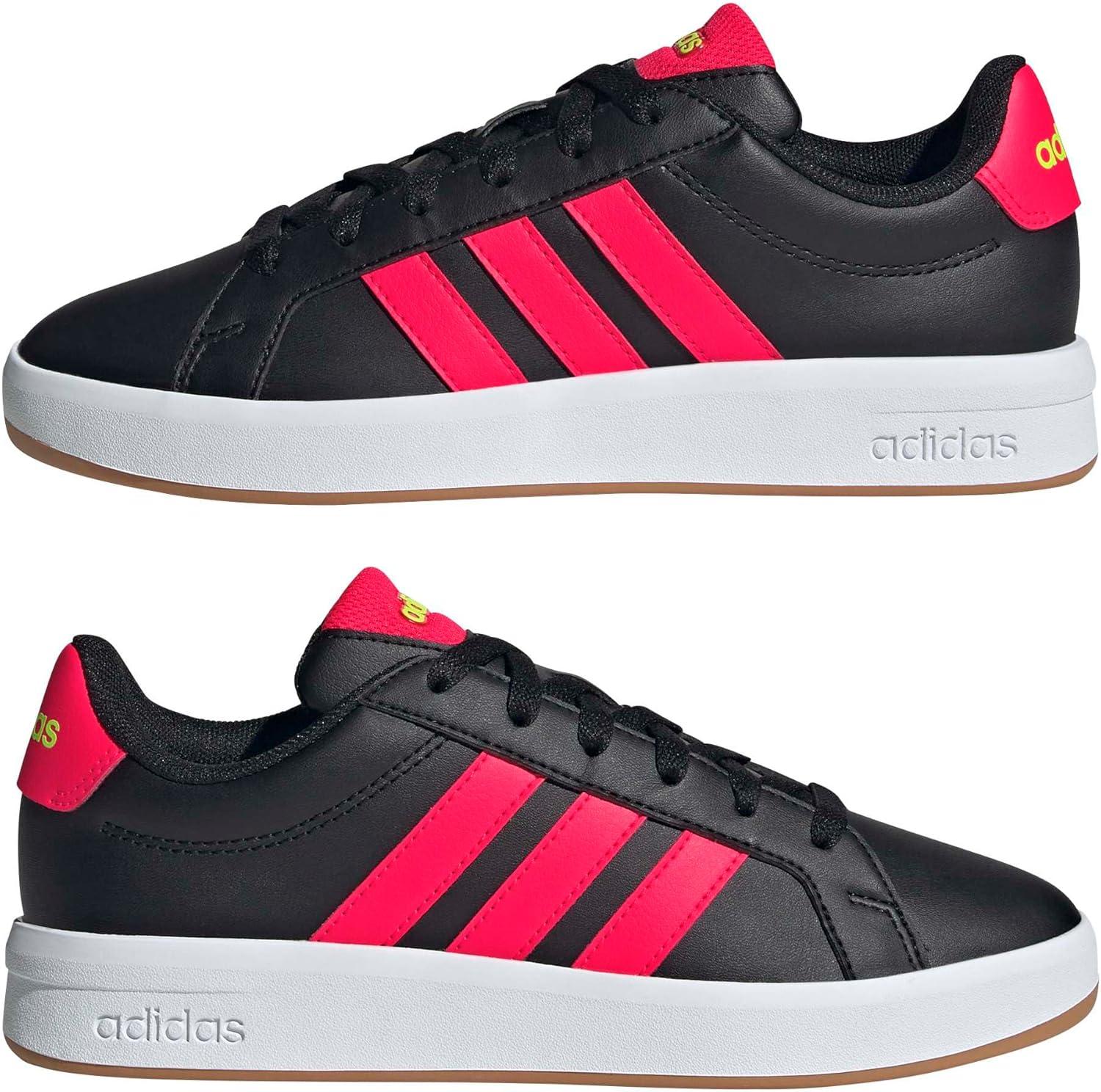 image:imageadidas UnisexChild Grand Court 30 Shoes Big KidBlackLucid RedLucid Lemon