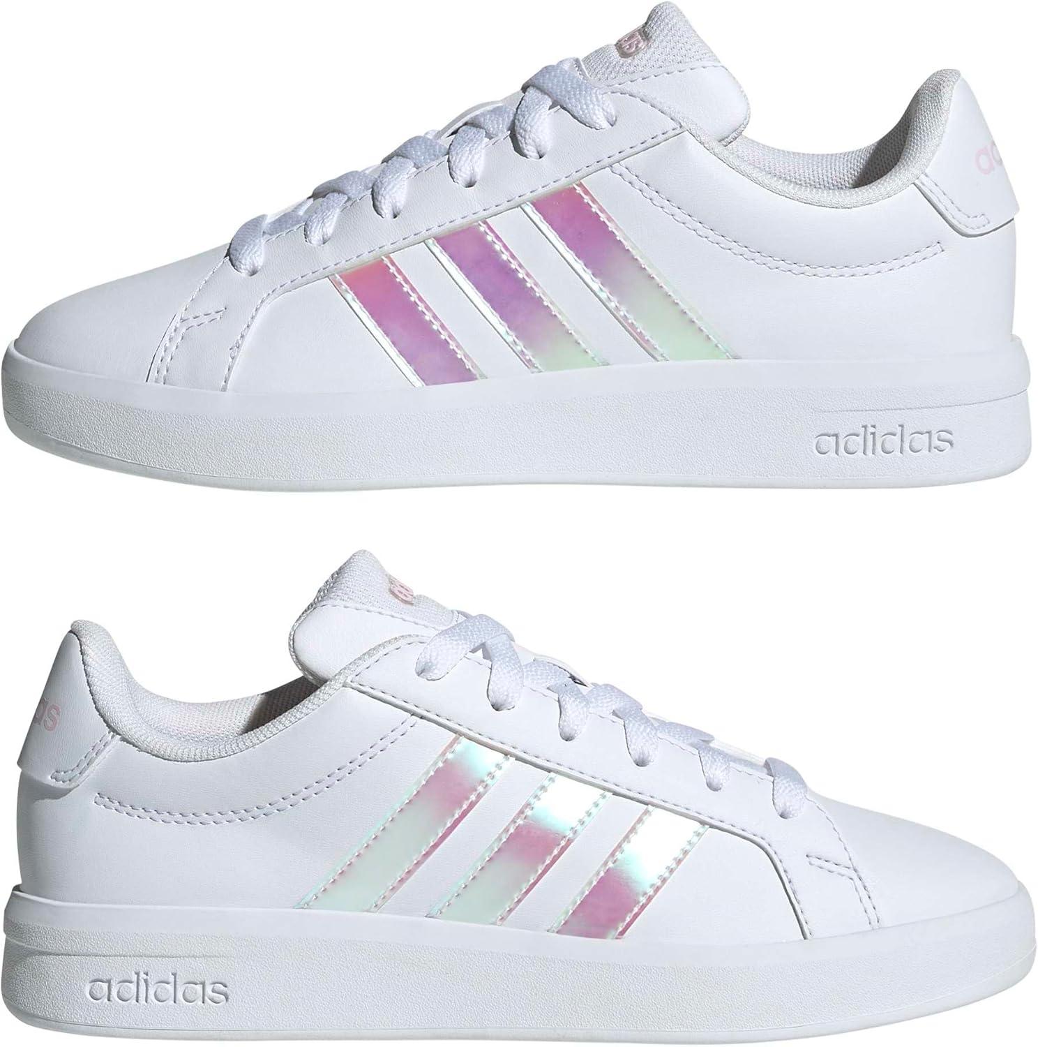 image:imageadidas UnisexChild Grand Court 30 Shoes Big KidWhiteIridescentAlmost Pink