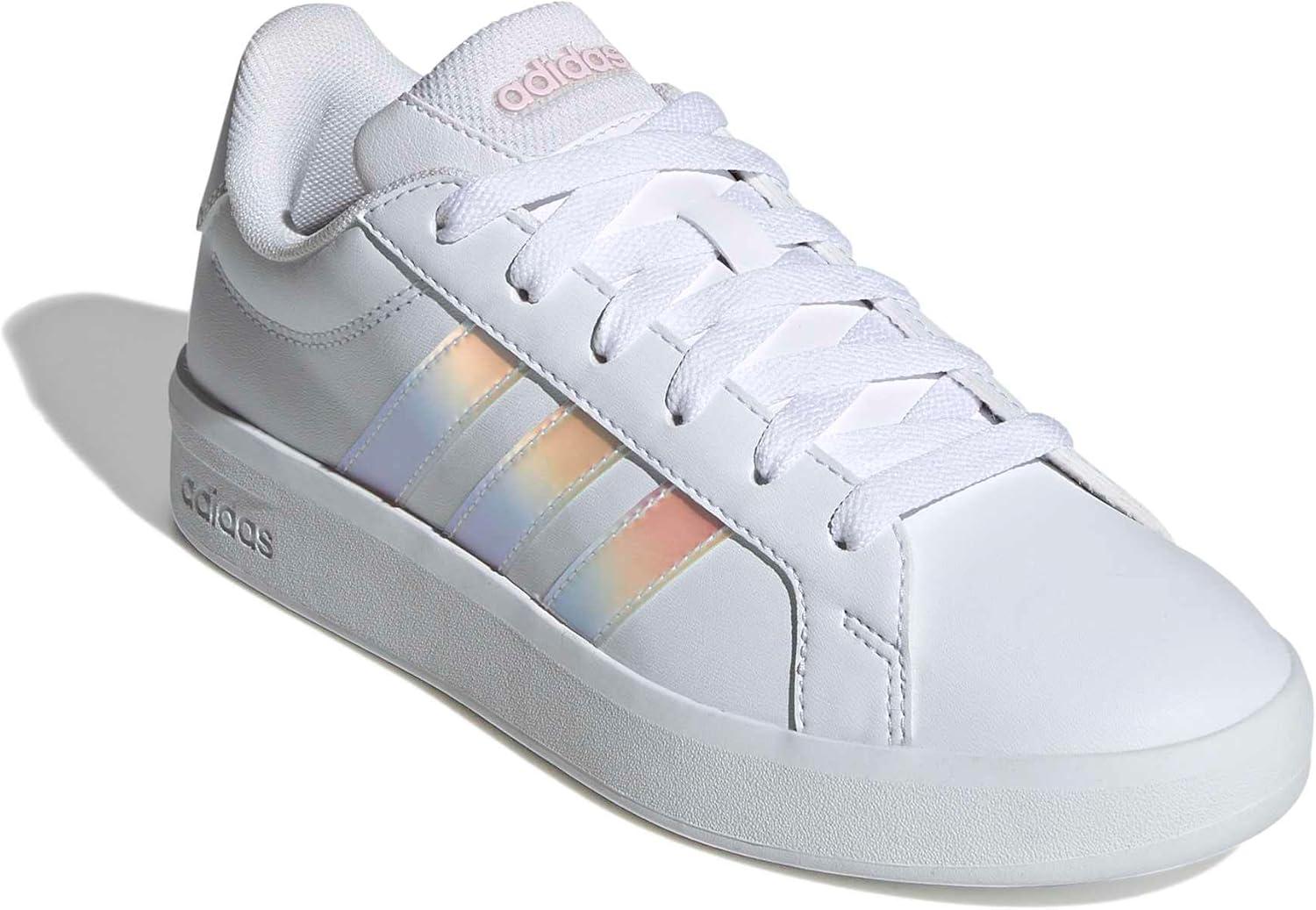 image:imageadidas UnisexChild Grand Court 30 Shoes Big KidWhiteIridescentAlmost Pink