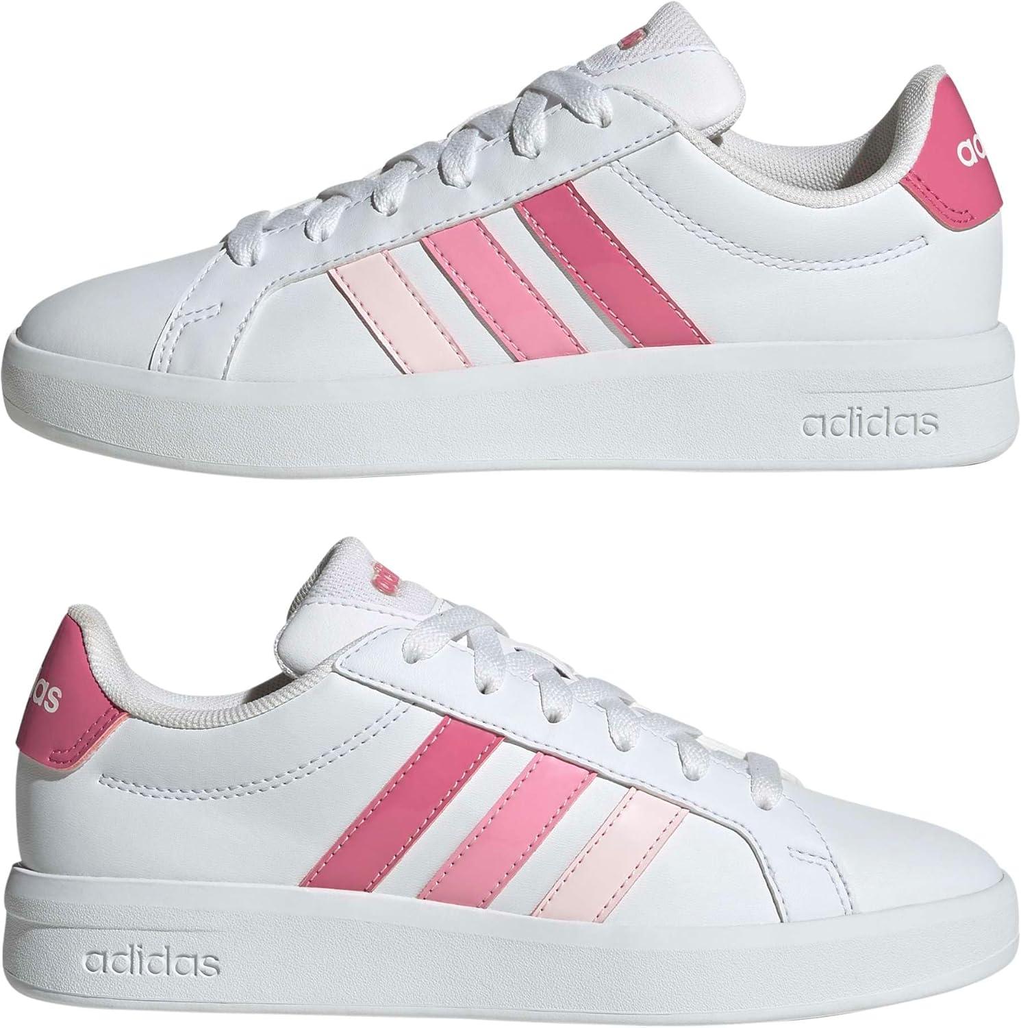image:imageadidas UnisexChild Grand Court 30 Shoes Big KidWhitePink FusionBliss Pink