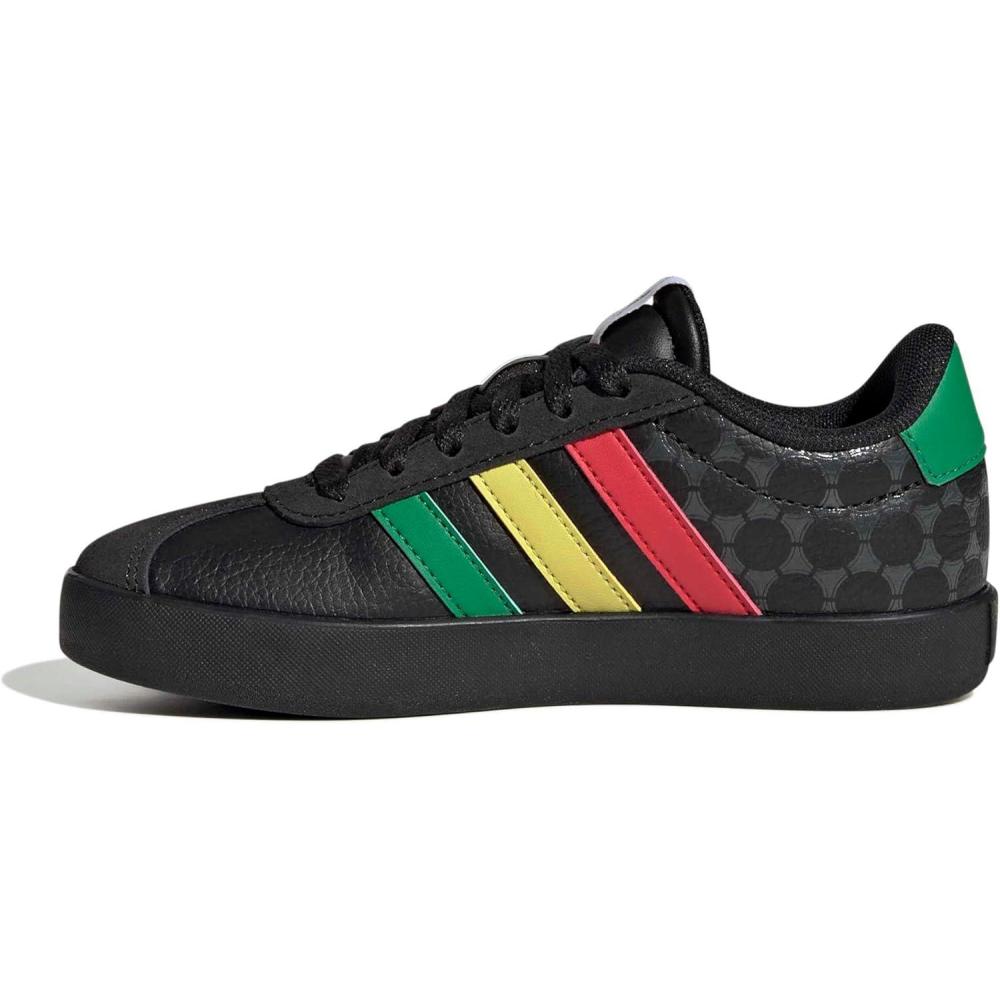 image:imageadidas Kids VL Court 30 ShoeBlackGreenPure Ruby