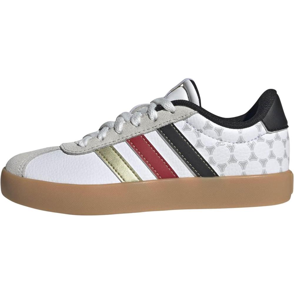 image:imageadidas Kids VL Court 30 ShoeWhiteBlackGold Metallic