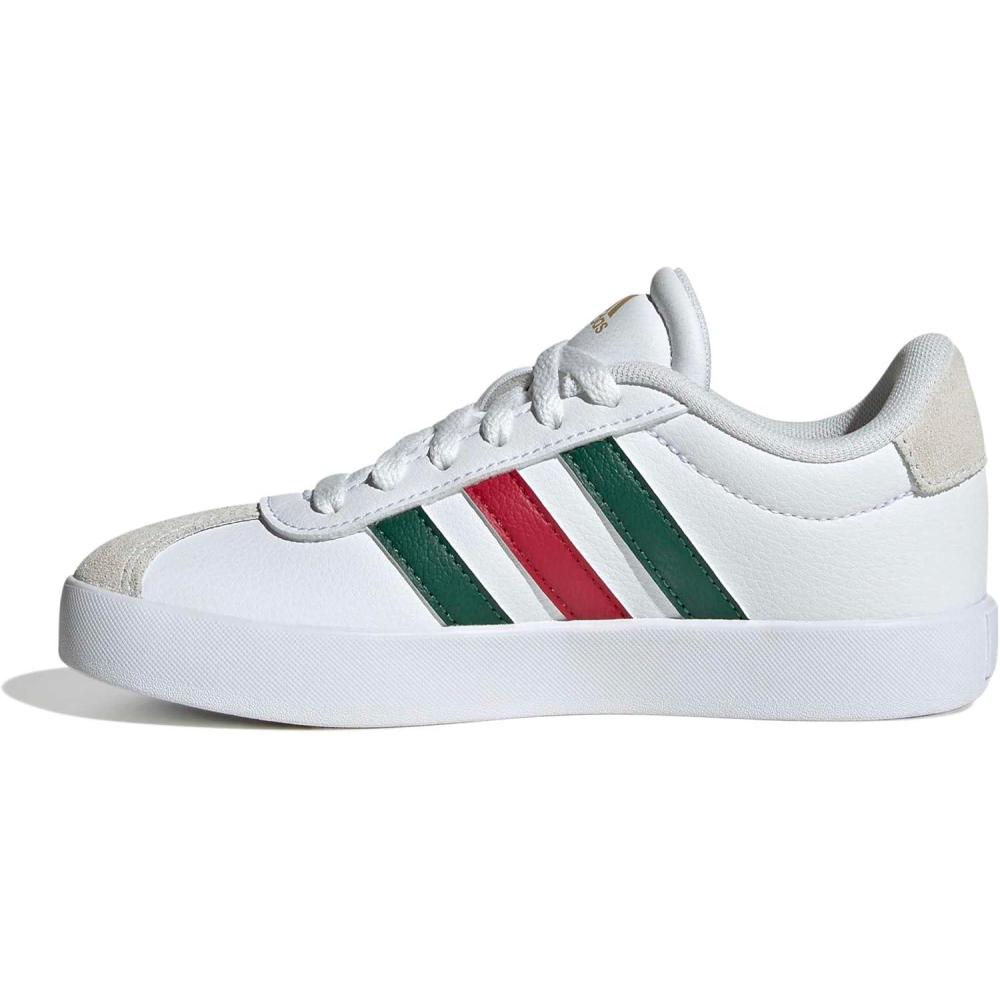 image:imageadidas Kids VL Court 30 ShoeWhiteDark GreenPower Red