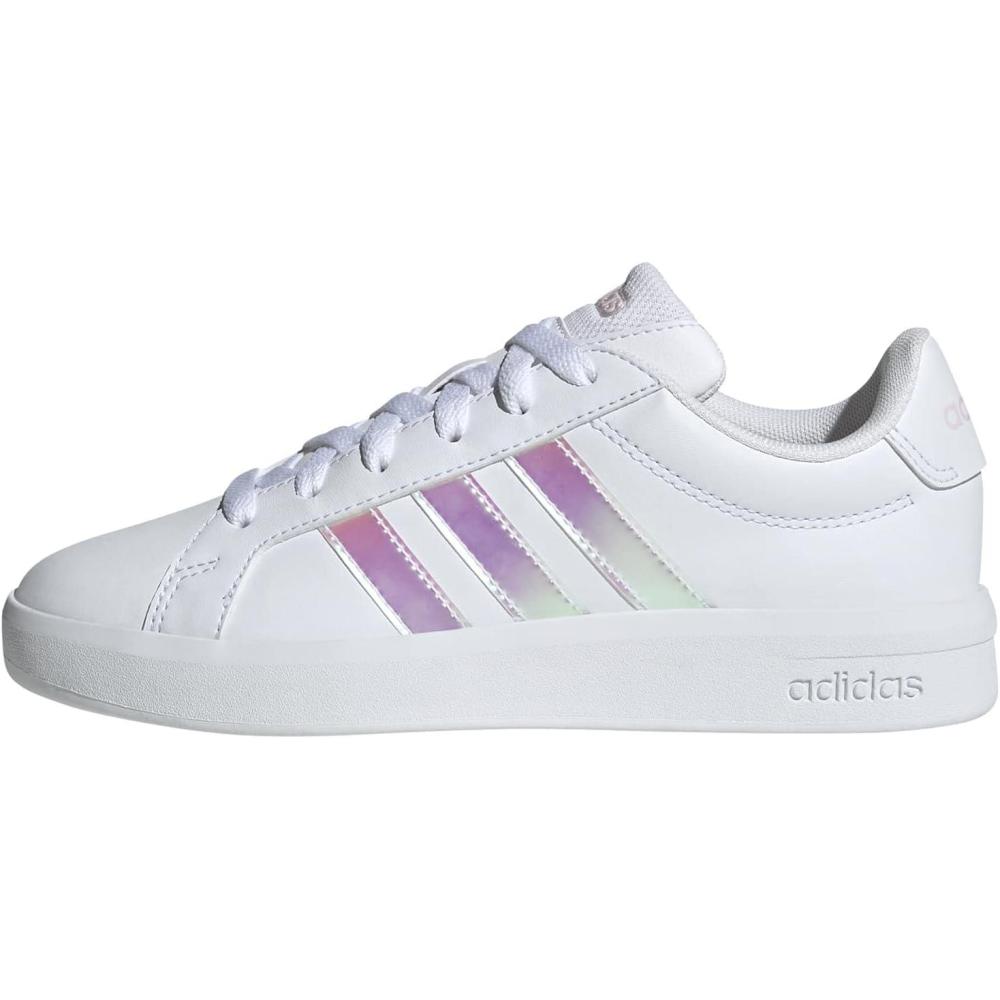 image:imageadidas UnisexChild Grand Court 30 Shoes Big KidWhiteIridescentAlmost Pink