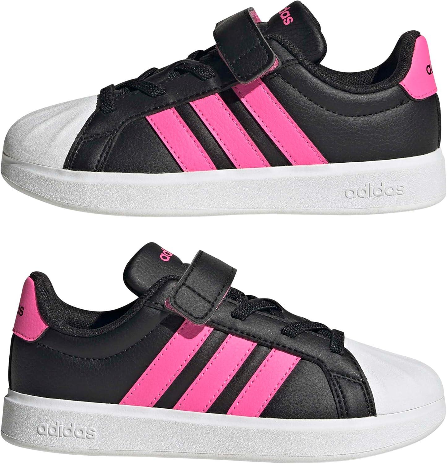 image:imageAdidas UnisexChild Streettalk Elastic Lace amp StrapBlackLucid PinkWhite