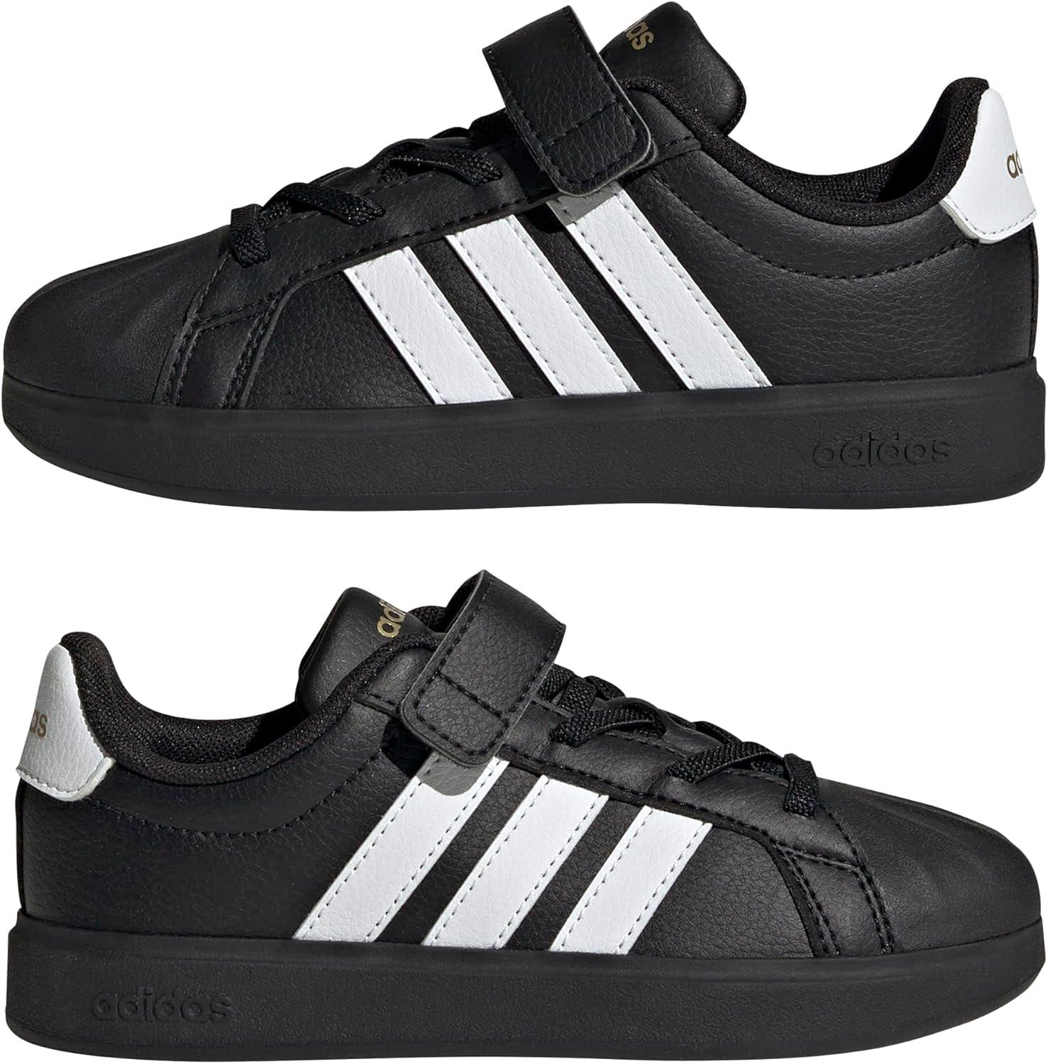 image:imageAdidas UnisexChild Streettalk Elastic Lace amp StrapBlackWhiteGold Metallic