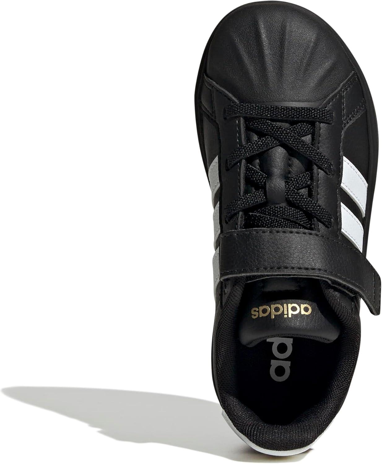 image:imageAdidas UnisexChild Streettalk Elastic Lace amp StrapBlackWhiteGold Metallic