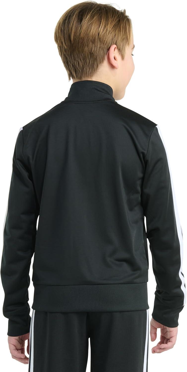 image:imageadidas Big Kid 3Stripe Zip Front Iconic Tricot JacketBlack