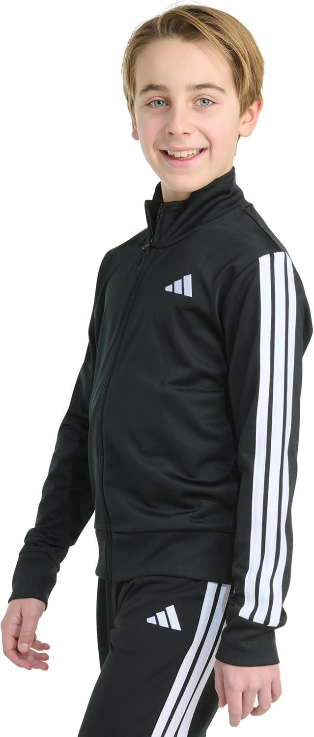 image:imageadidas Big Kid 3Stripe Zip Front Iconic Tricot JacketBlack