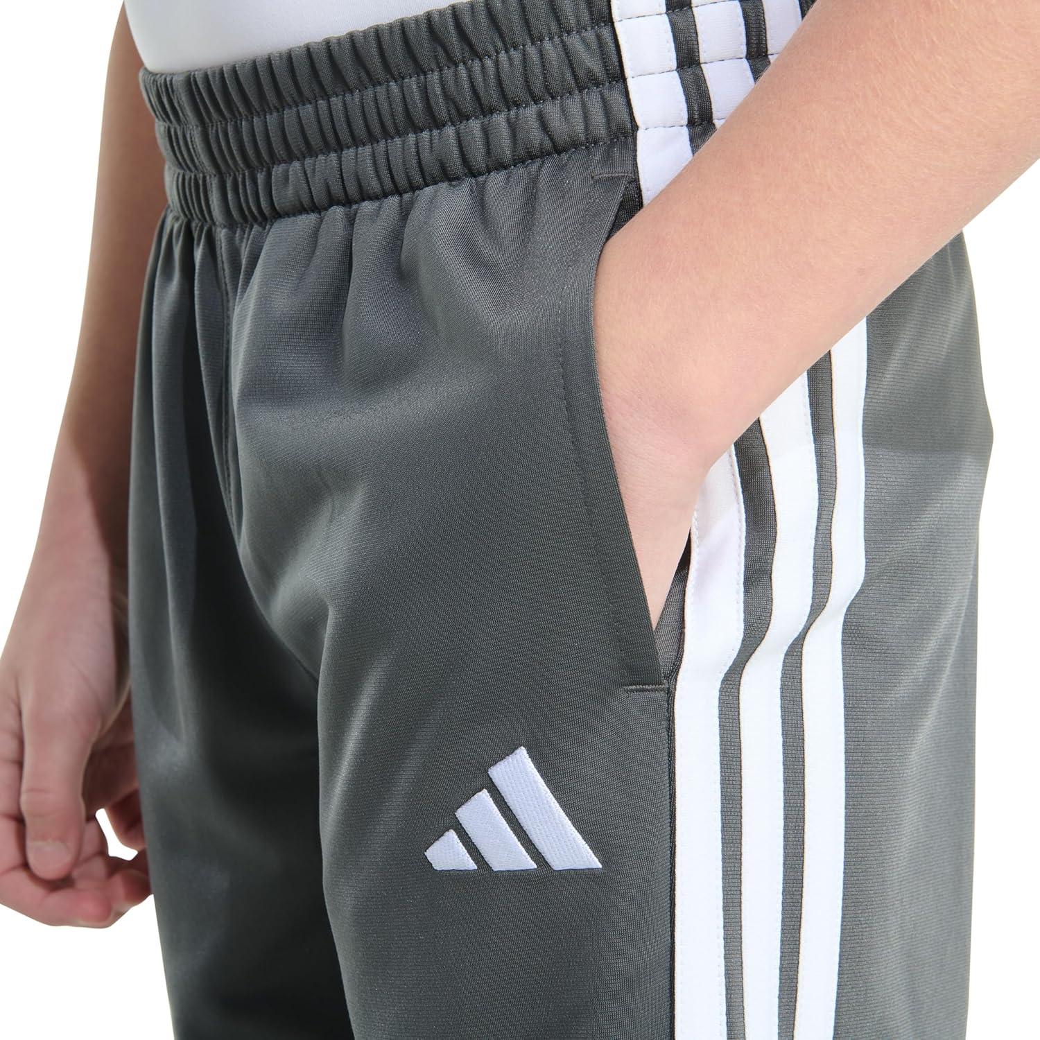 image:imageadidas Boys Big Kids StraightLeg 3Stripe Track PantsDark Grey