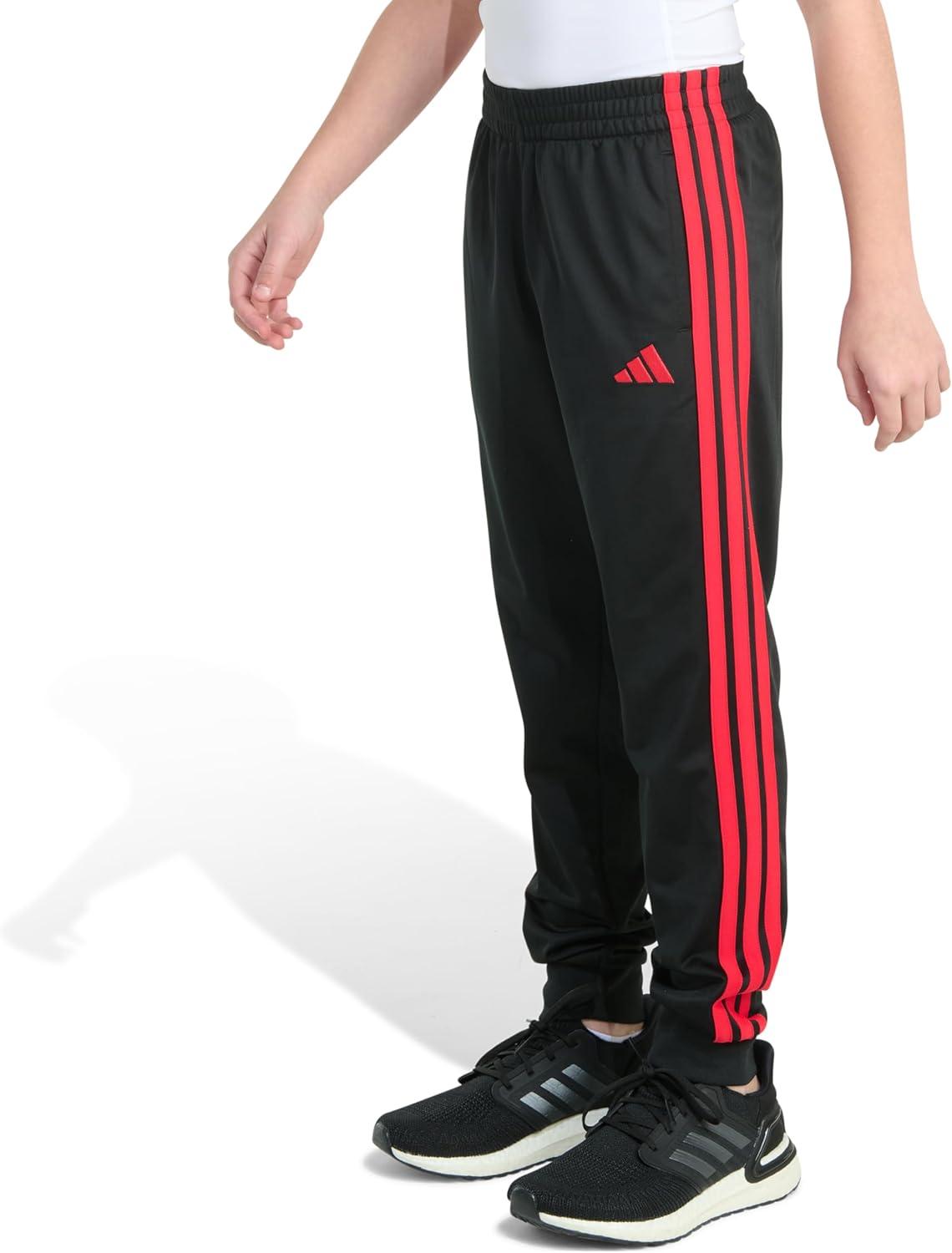 image:imageadidas Boys Tricot 3Stripe JoggerBlack With Red