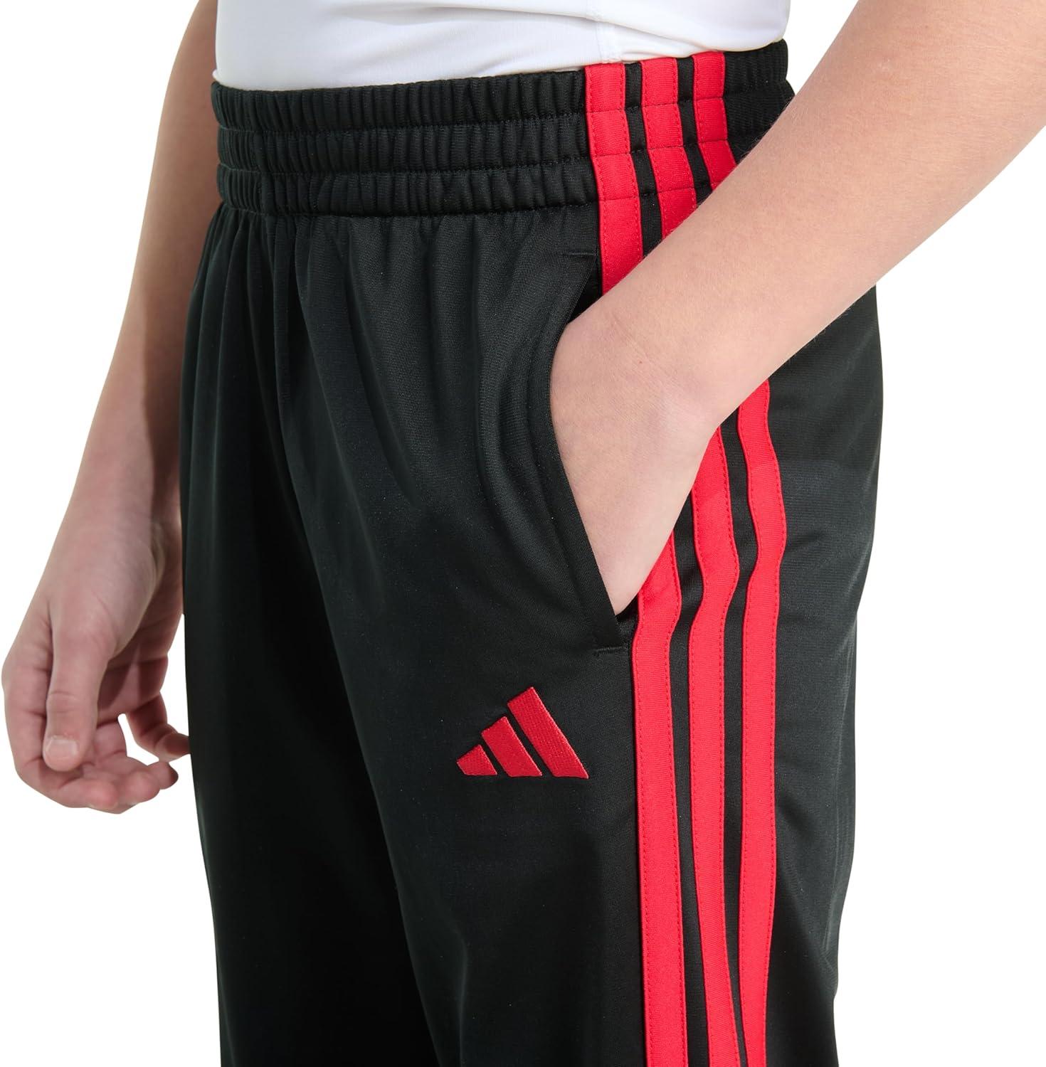 image:imageadidas Boys Tricot 3Stripe JoggerBlack With Red
