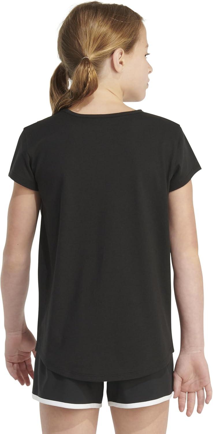 image:imageadidas Girls Short Sleeve Scoop Neck Tee TShirtBlack Multi