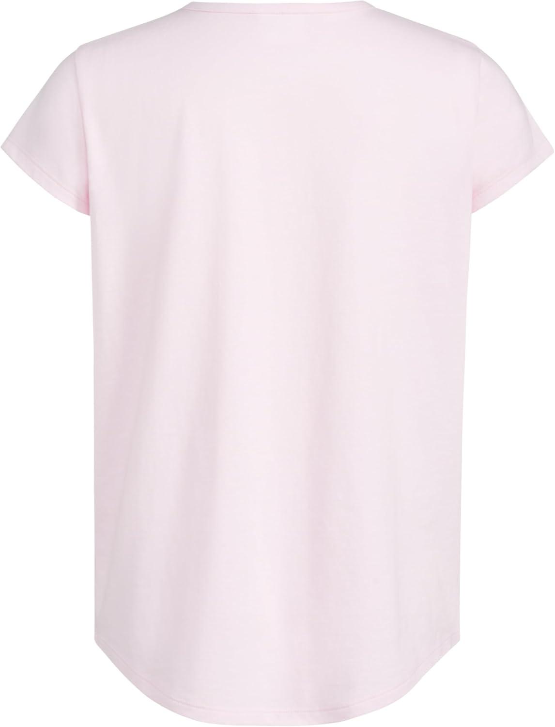 image:imageadidas Girls Short Sleeve Scoop Neck Tee TShirtLight Pink W Butterflies