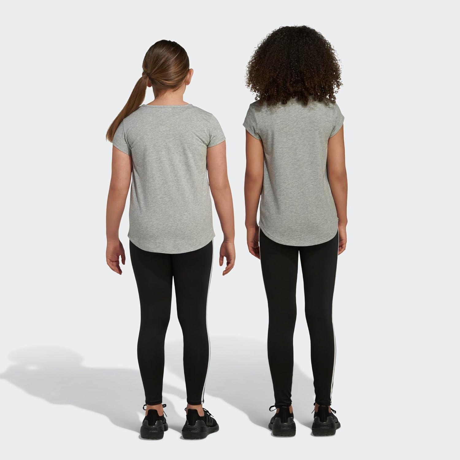 image:imageadidas Girls Short Sleeve Scoop Neck Tee TShirtMedium Grey Heather