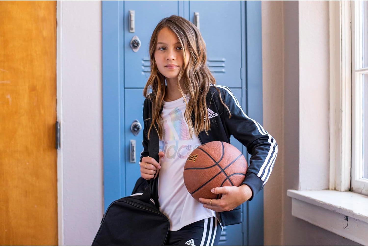 image:imageadidas Girls Short Sleeve Scoop Neck Tee TShirtWhite