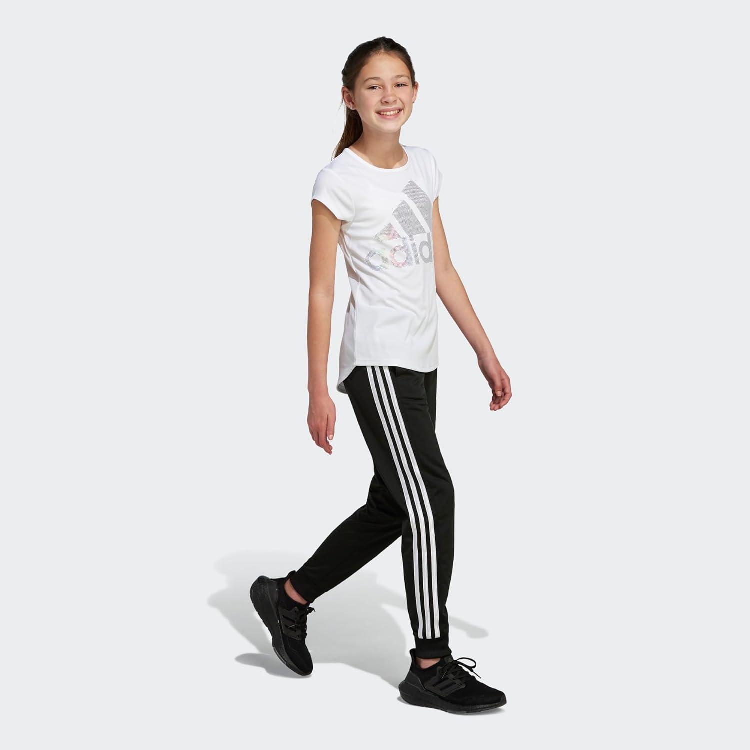 image:imageadidas Girls Short Sleeve Scoop Neck Tee TShirtWhite