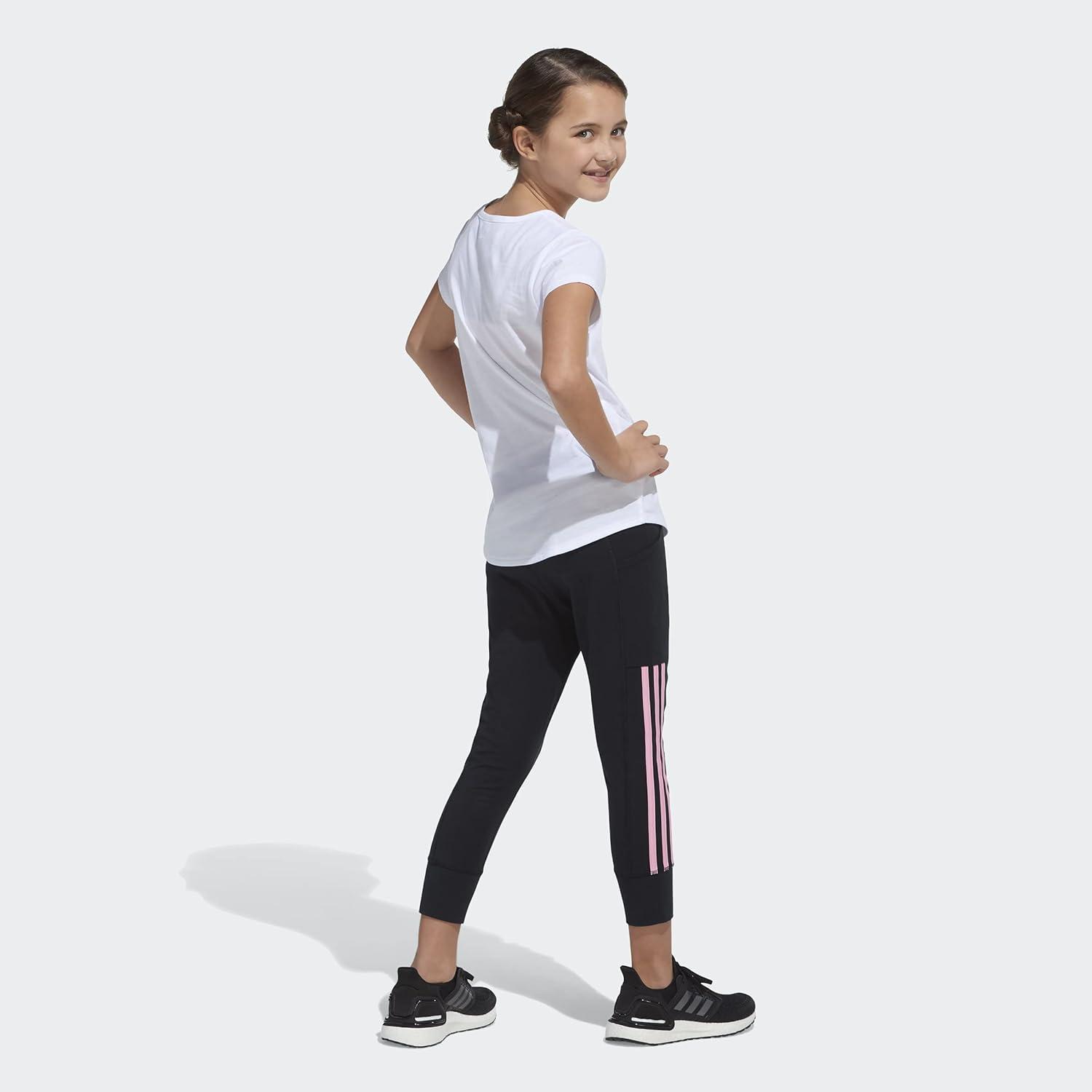 image:imageadidas Girls Short Sleeve Scoop Neck Tee TShirtWhite With Multicolor