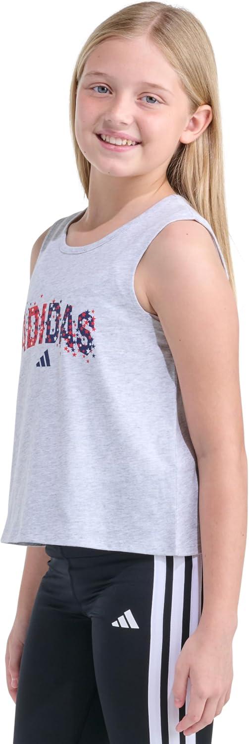 image:imageadidas Girls Sleeveless Swing Back Vent TankGrey Multi